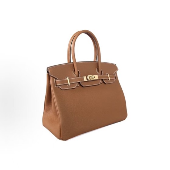 HERMES Birkin 25 Gold buckle Platinum handbag 25 Women\'s Edition 37 Gold Brown